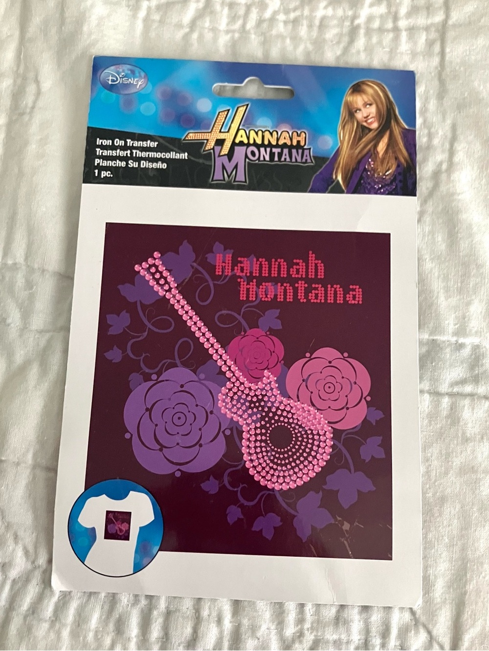 Vintage Hannah Montana Y2K Nostalgic Purple Guitar Iron-on applique